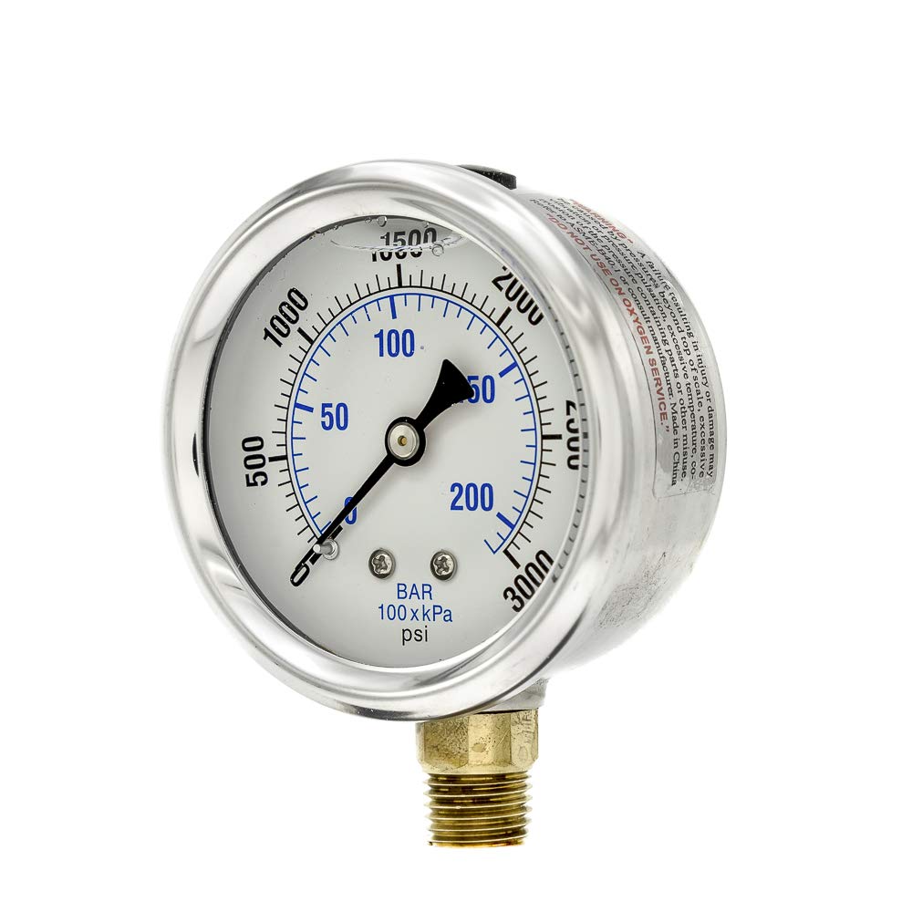 Amazon | PIC Gauge PRO-201L-254P 0-3000PSI 圧力計 2 1/2インチ